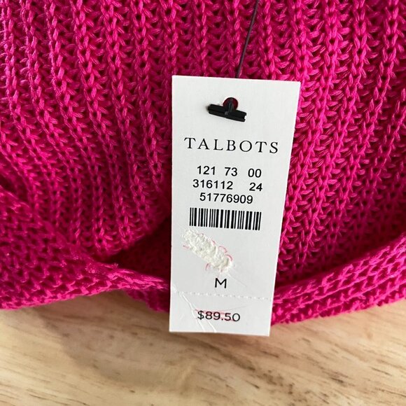 Talbots Sweater Women's Medium Pink Solid Cotton Knit NWT TP-2169‎ - Picture 6 of 7